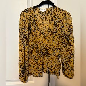 GILLI gold & black printed blouse, peplum style